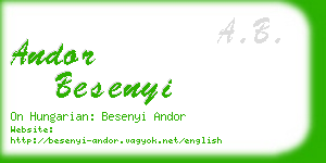 andor besenyi business card